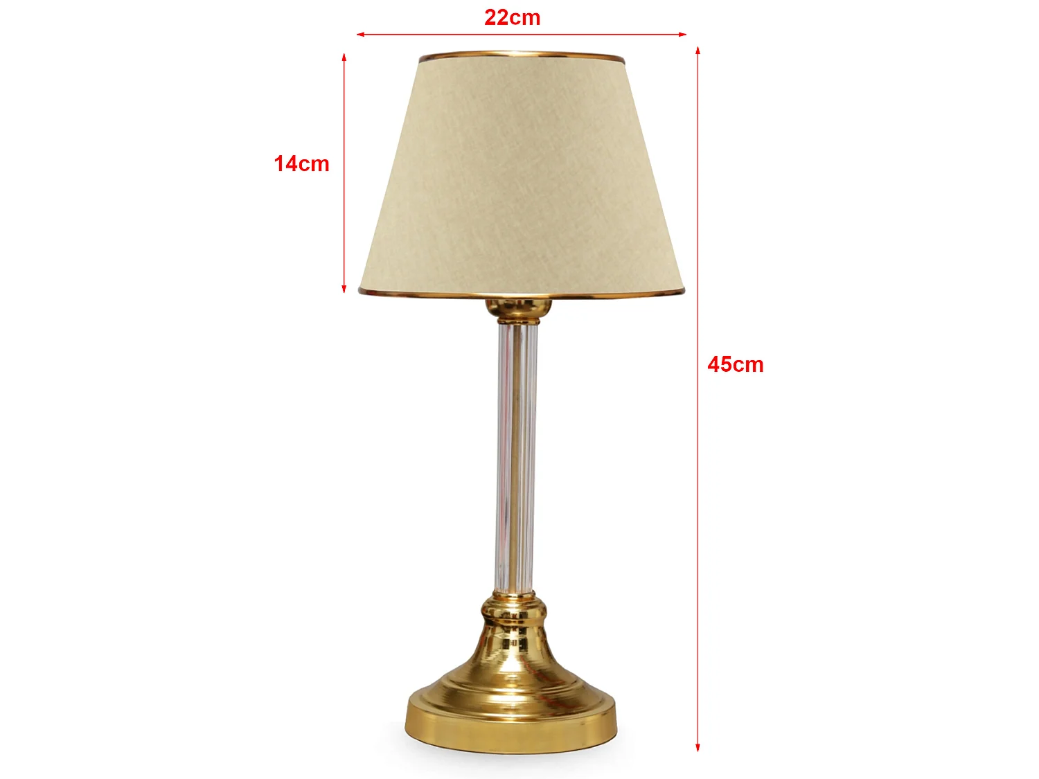 Lampe de bureau Paisley E27 hauteur 45 cm laiton / beige [lux.pro]