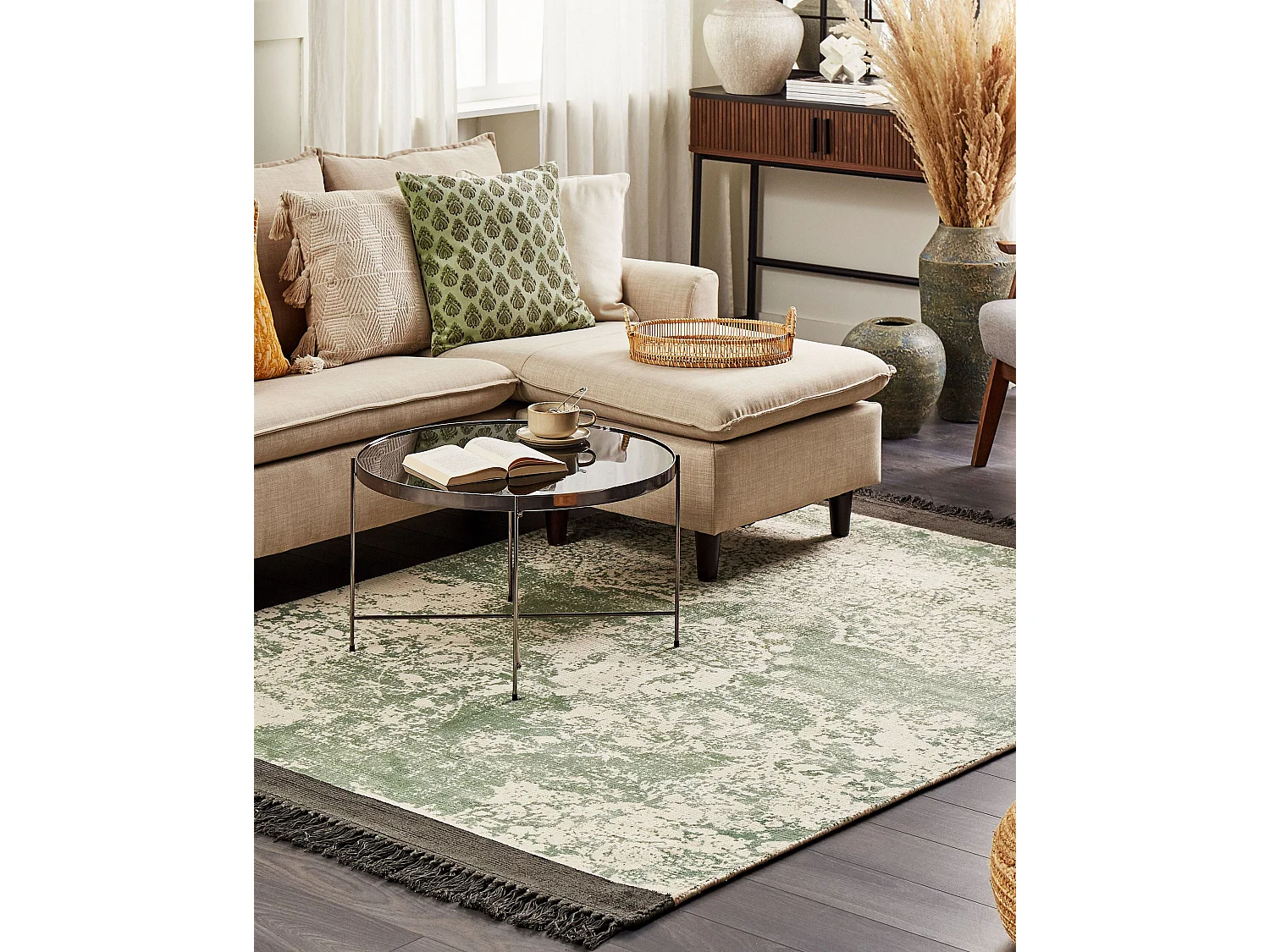 Tapis AKARSU Vert 140 x 200 cm Soie artificielle