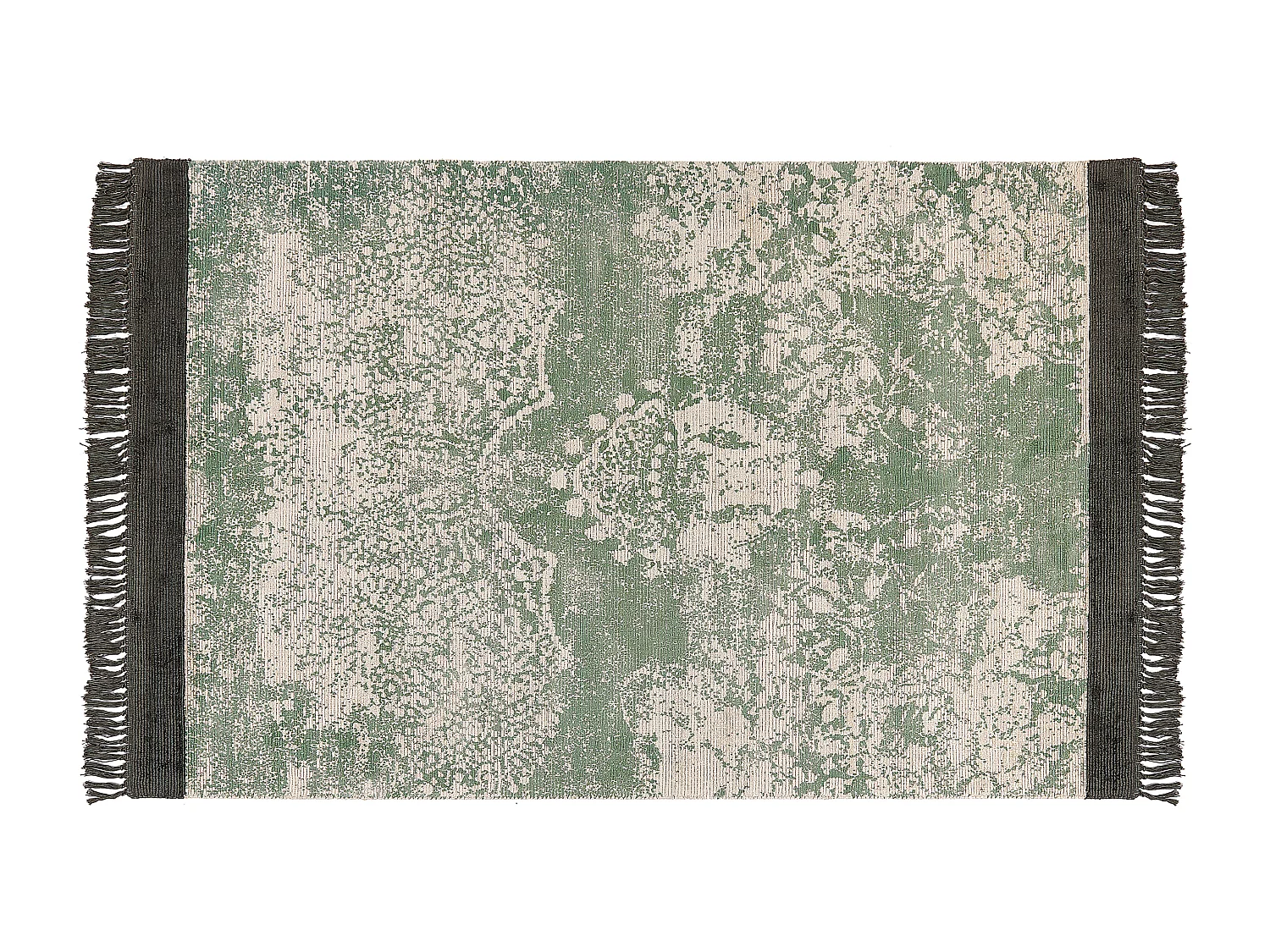 Teppich Viskose grün/beige orientalisches Muster 140 x 200 cm mit Fransen Akarsu