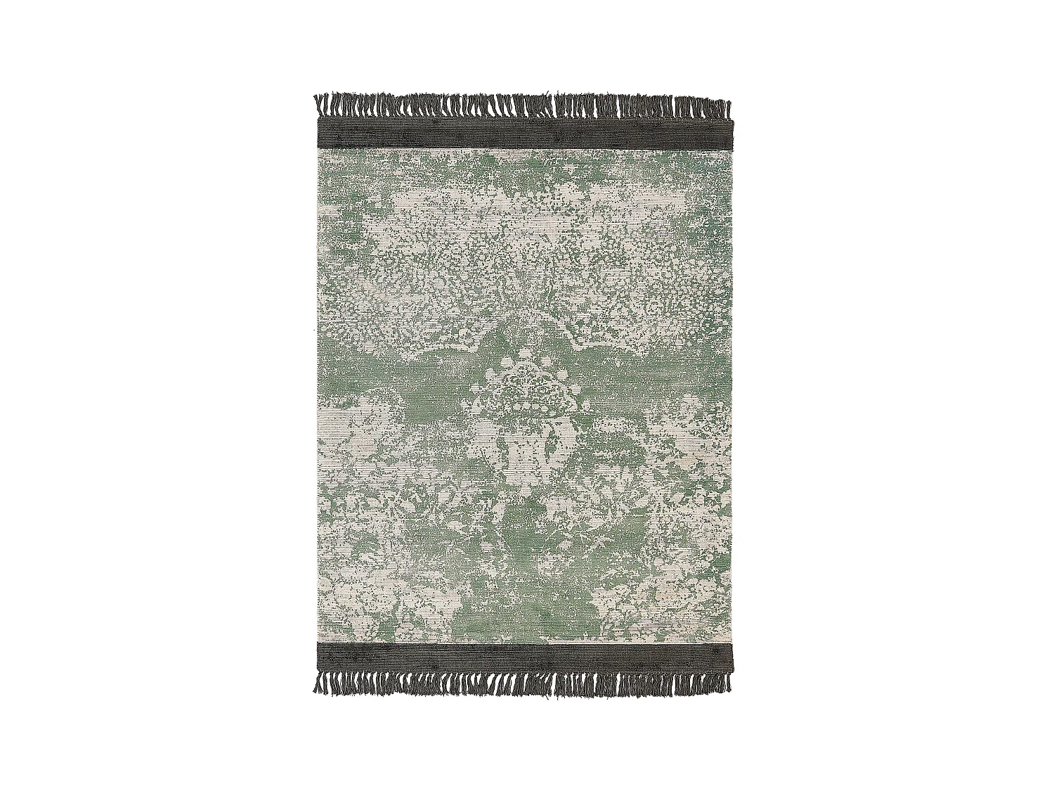 Teppich Viskose grün/beige orientalisches Muster 160 x 230 cm mit Fransen Akarsu