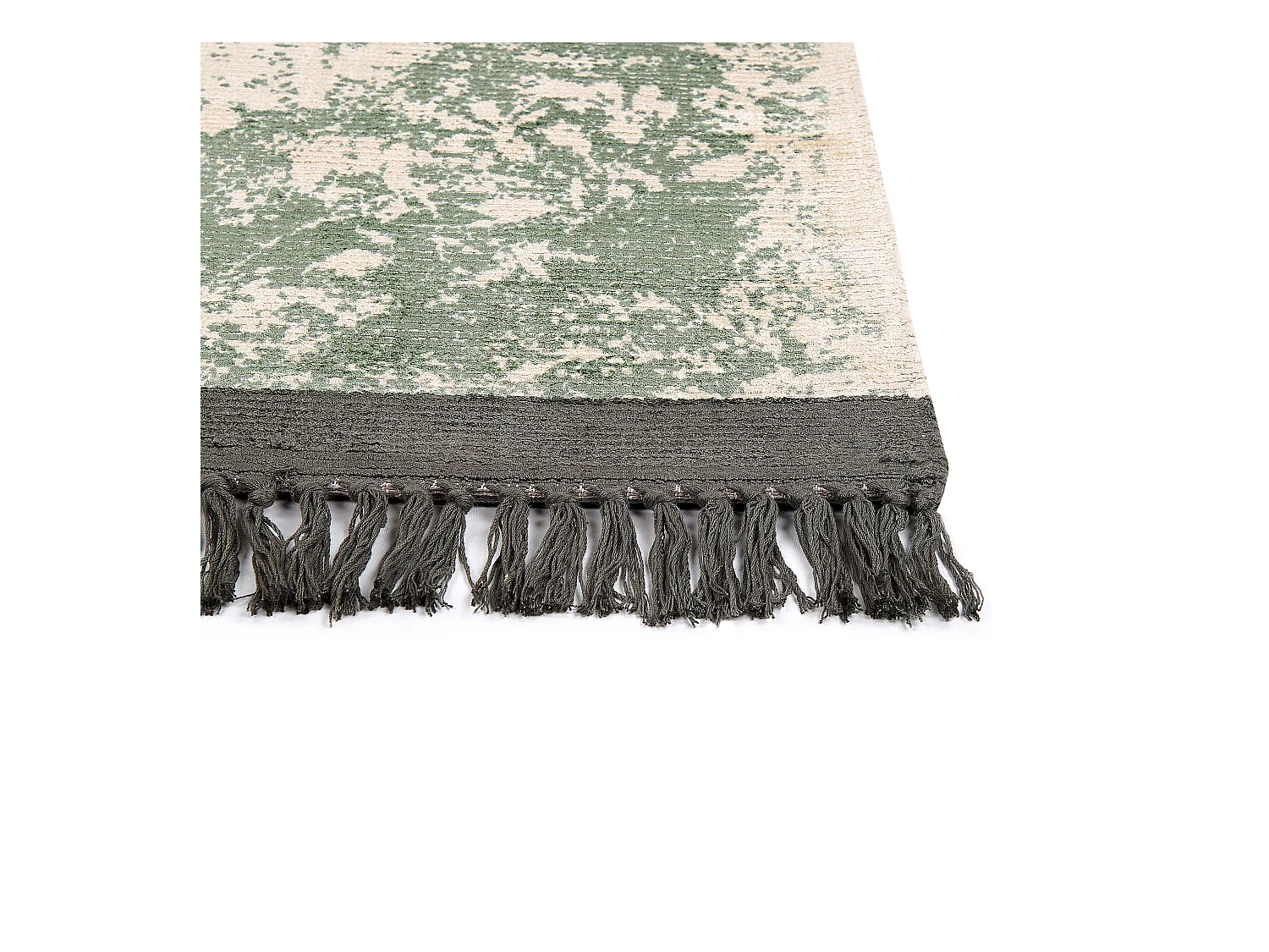 Teppich Viskose grün/beige orientalisches Muster 160 x 230 cm mit Fransen Akarsu