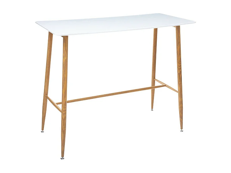 Table de Bar en Bois "Roka" 60x120cm Blanc
