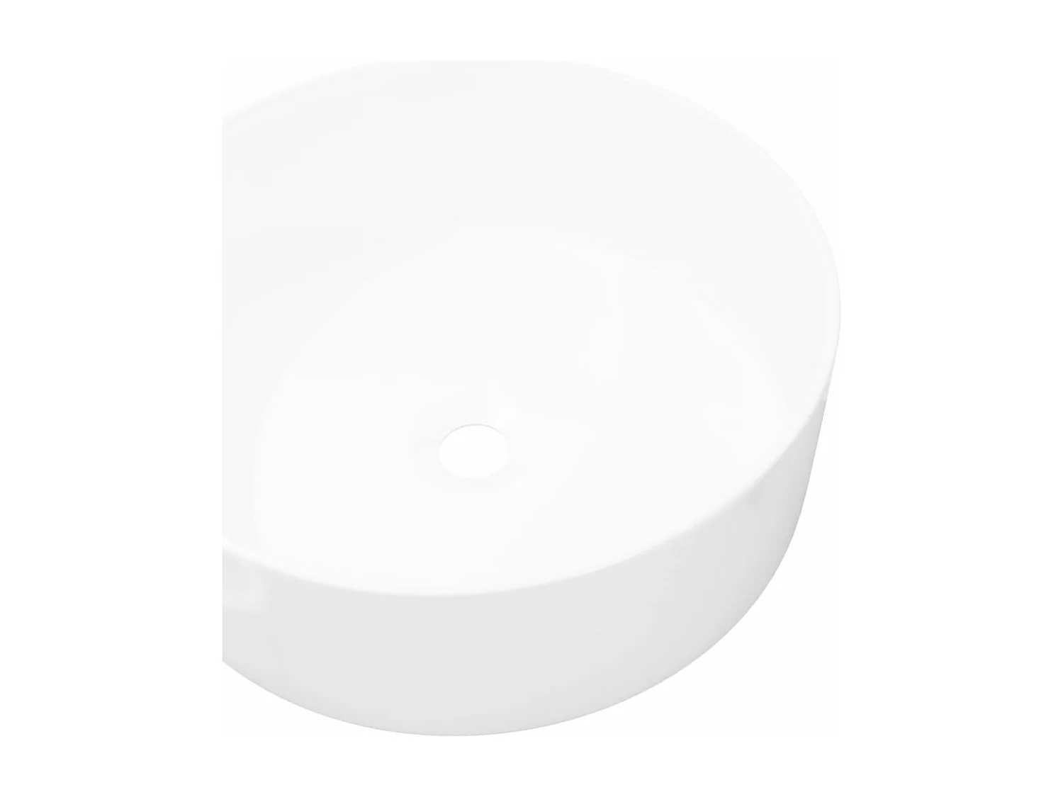 Lavabo redondo 40 x 15 cm lavabo sobre encimera de baño de cerámica blanca 02_0002529