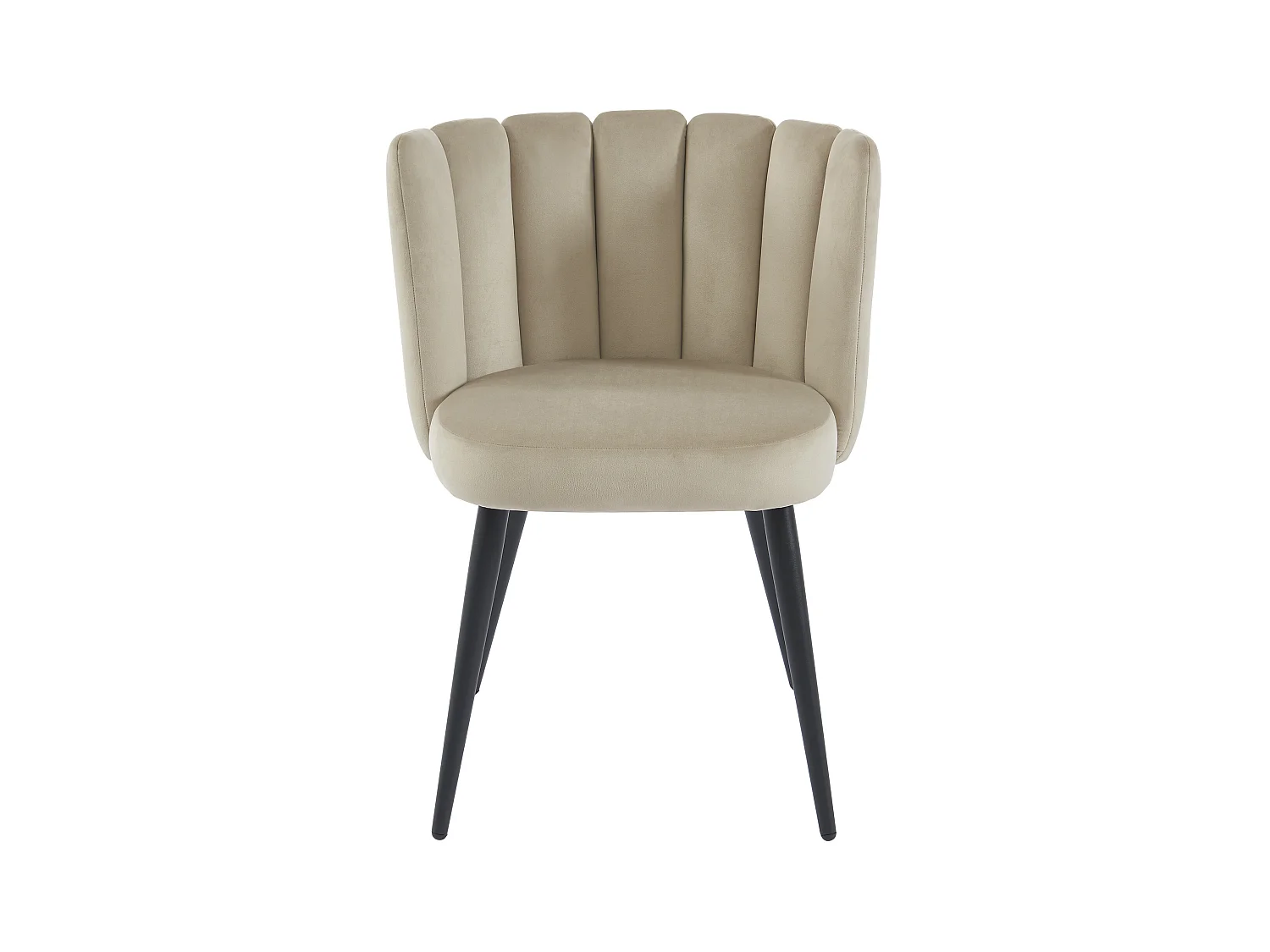 Stuhl 2er-Set - Samt & Schwarzes Metall - Beige - PRANILA  von Pascal MORABITO