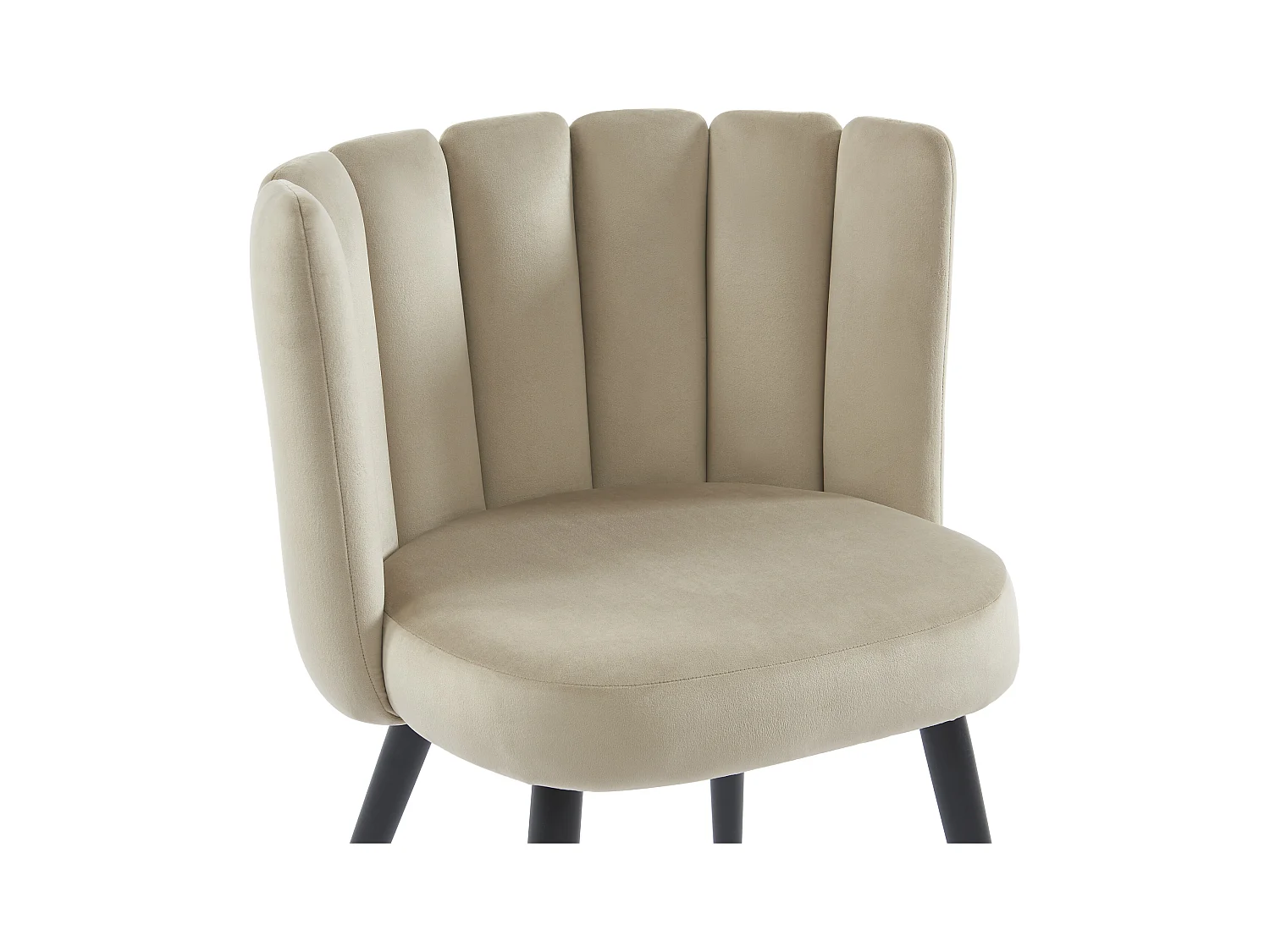 Stuhl 2er-Set - Samt & Schwarzes Metall - Beige - PRANILA  von Pascal MORABITO