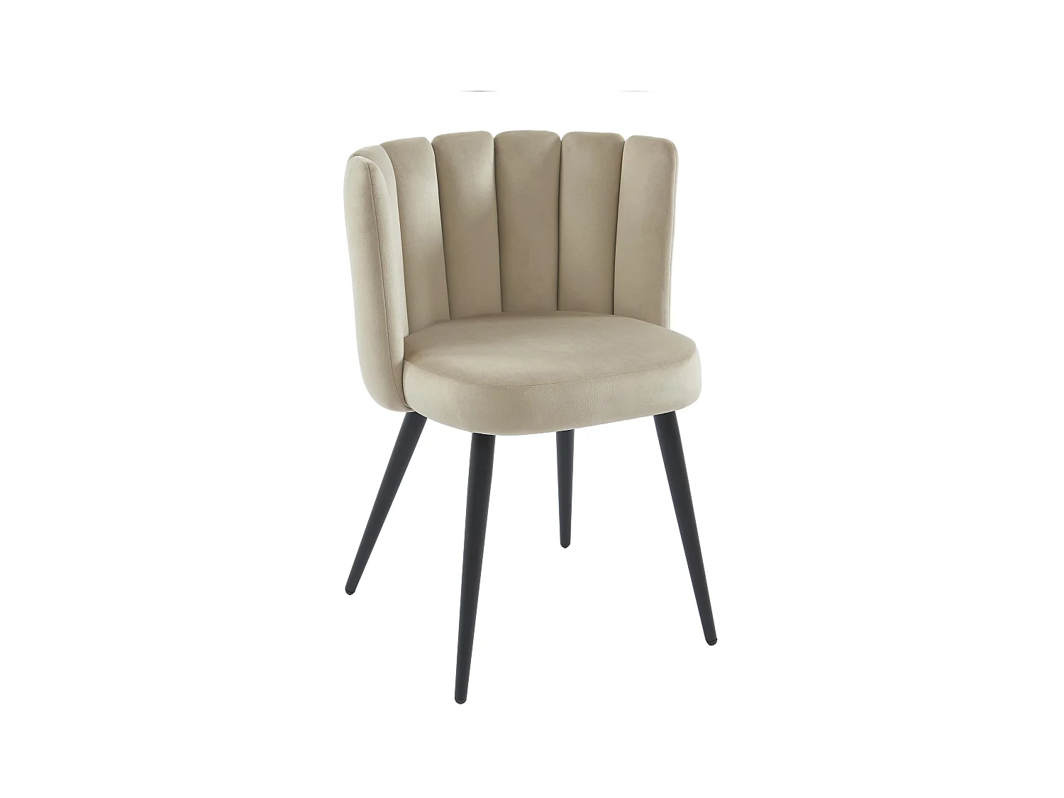 Stuhl 2er-Set - Samt & Schwarzes Metall - Beige - PRANILA  von Pascal MORABITO