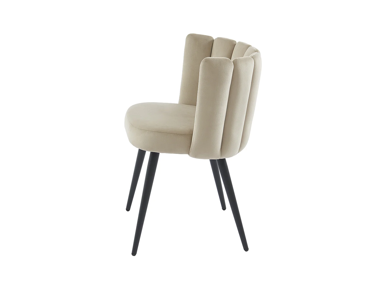 Lote de 2 sillas de terciopelo y metal negro - Beige - PRANILA de Pascal MORABITO