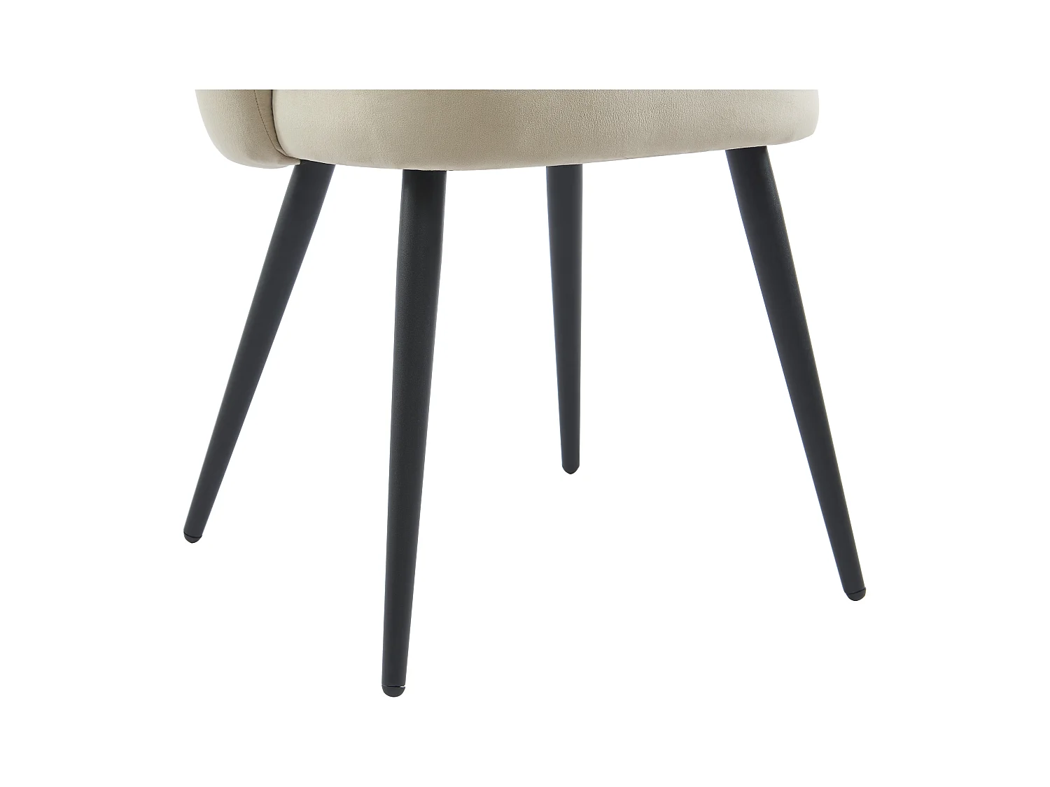 Lote de 2 sillas de terciopelo y metal negro - Beige - PRANILA de Pascal MORABITO