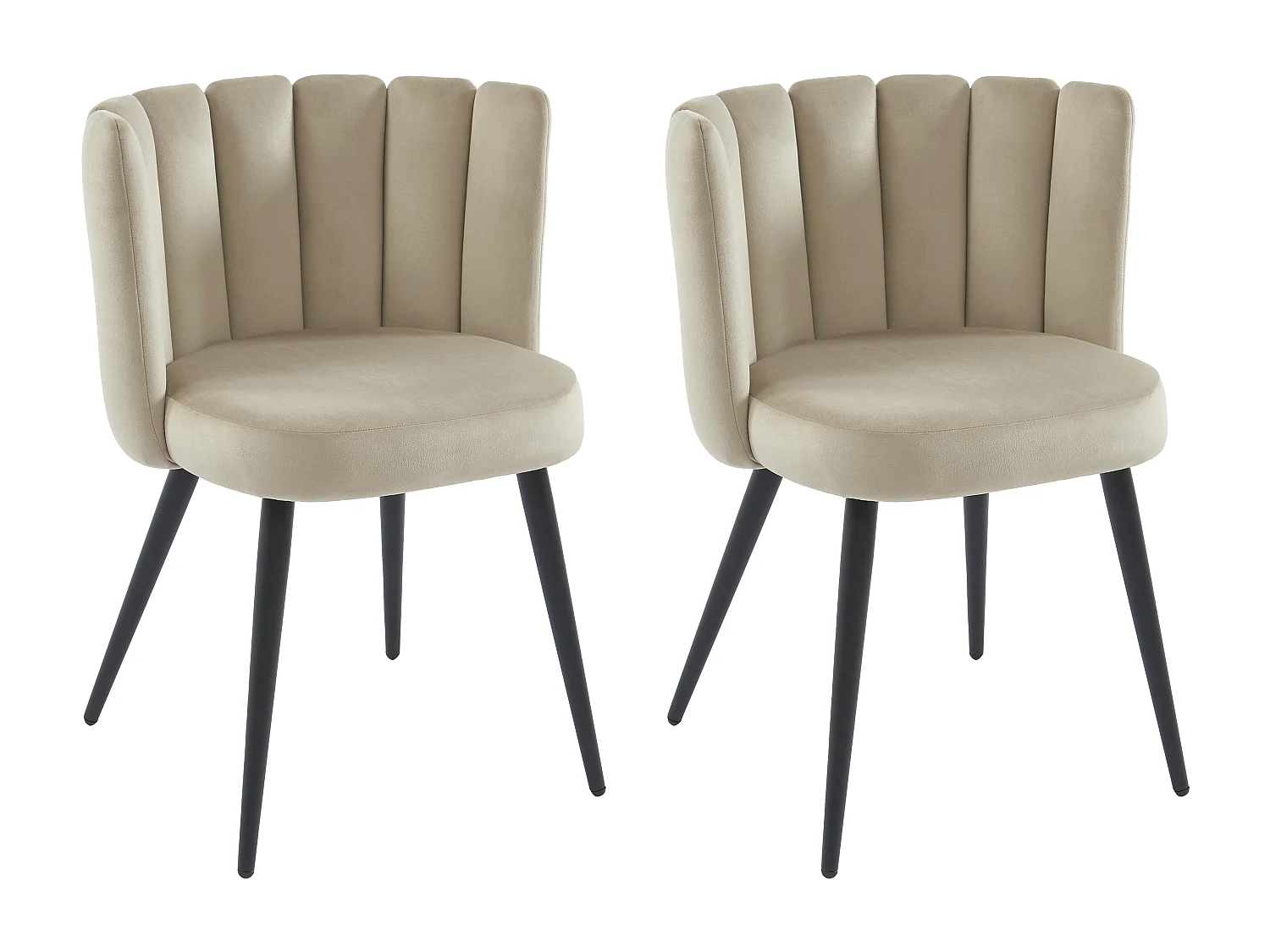 Sedia in Velluto e Metallo Nero Beige  - Lotto di 2 - PRANILA di Pascal MORABITO