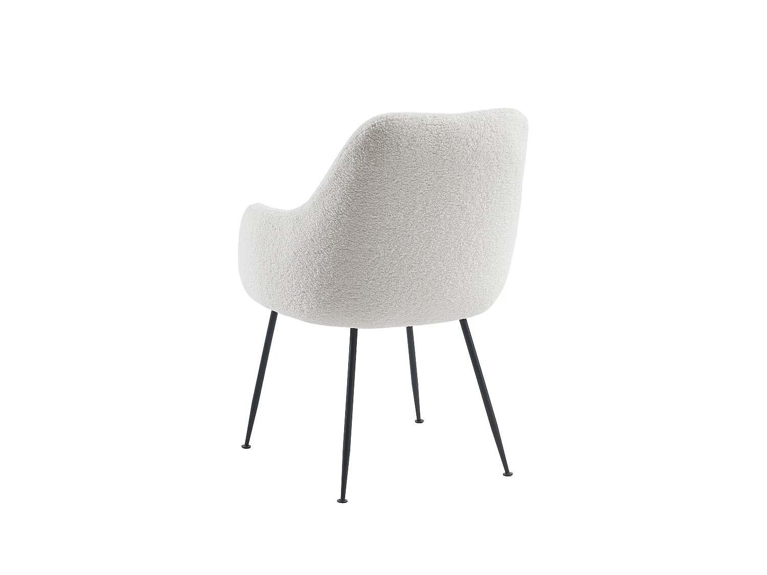 Lot de 2 chaises avec accoudoirs en tissu bouclette et métal - Blanc - TOYBA de Pascal Morabito