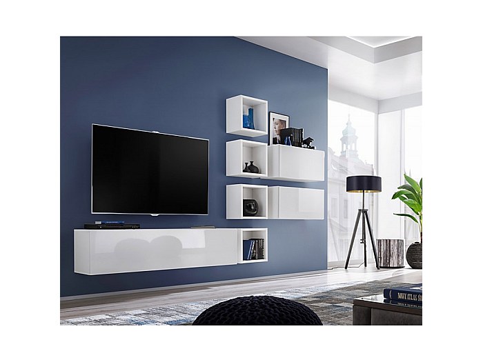 Ensemble Meuble TV Mural Suspendu Salon - Meuble Salon Design Moderne Avec Colonnes Vitrines Et Rangements Avec Clairage Led Blanche An92new 21bs  A1c1a997 Cc4c 53af A08d C13283dd5d74