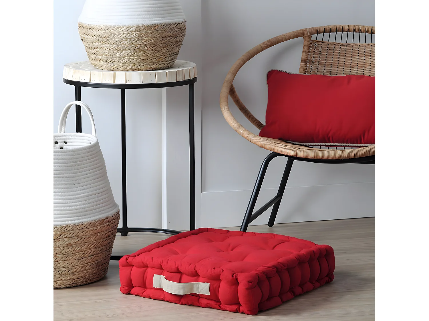 Coussin de sol en coton Uni