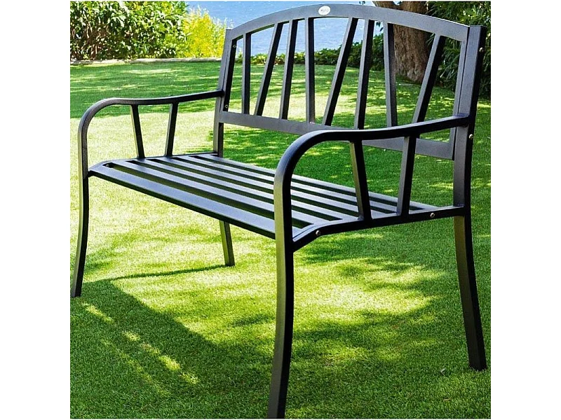 Banc de jardin Alvernia noir Hespéride