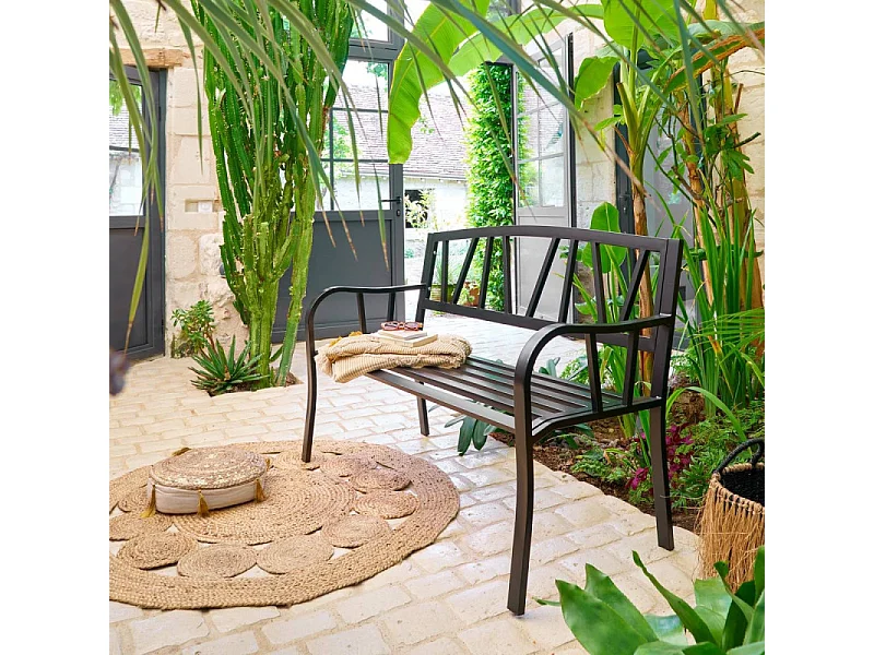Banc de jardin Alvernia noir Hespéride