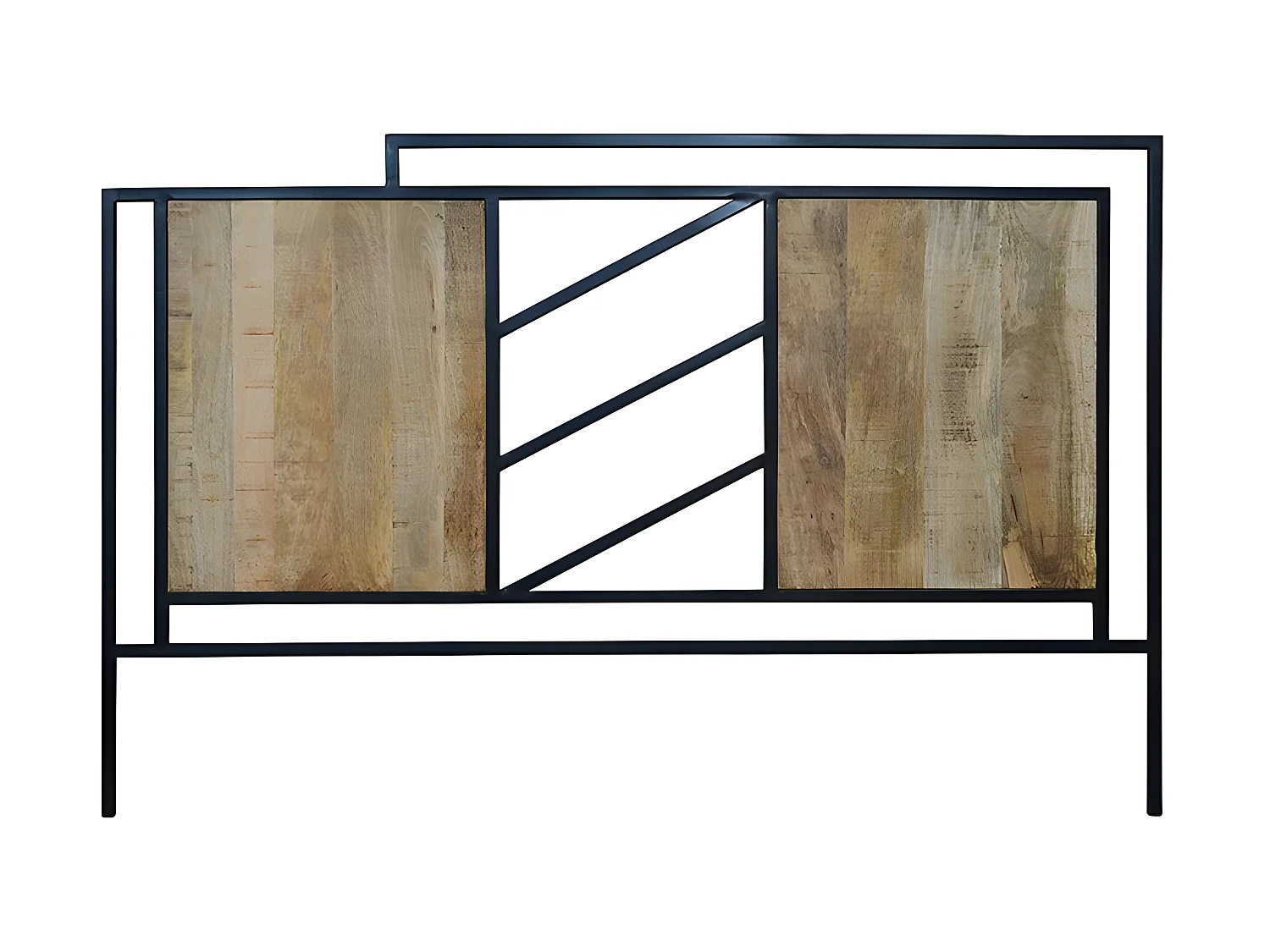 Tête de lit 160 cm ajouré métal et bois de manguier