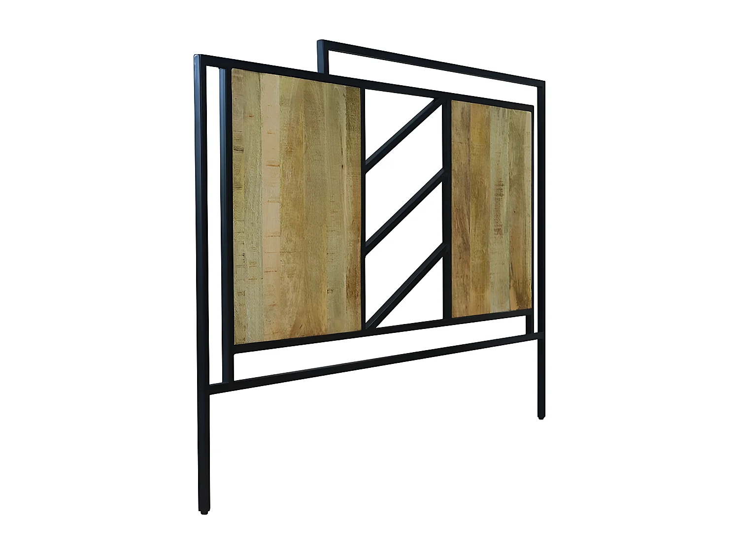 Tête de lit 160 cm ajouré métal et bois de manguier