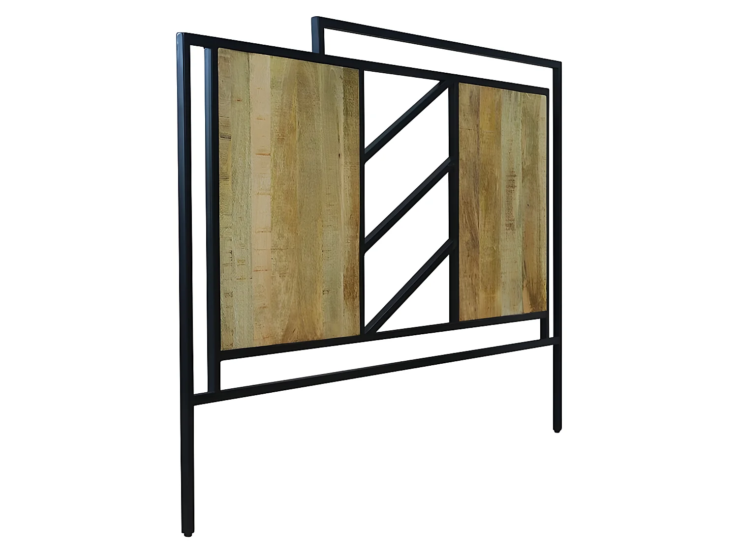 Tête de lit 160 cm ajouré métal et bois de manguier
