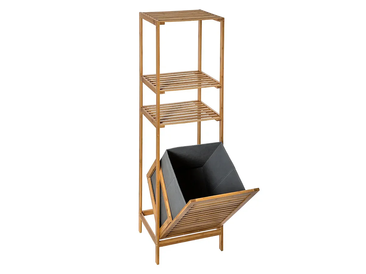 Étagère 2 Cases & Panier "Mix n"Modul" 118cm Naturel