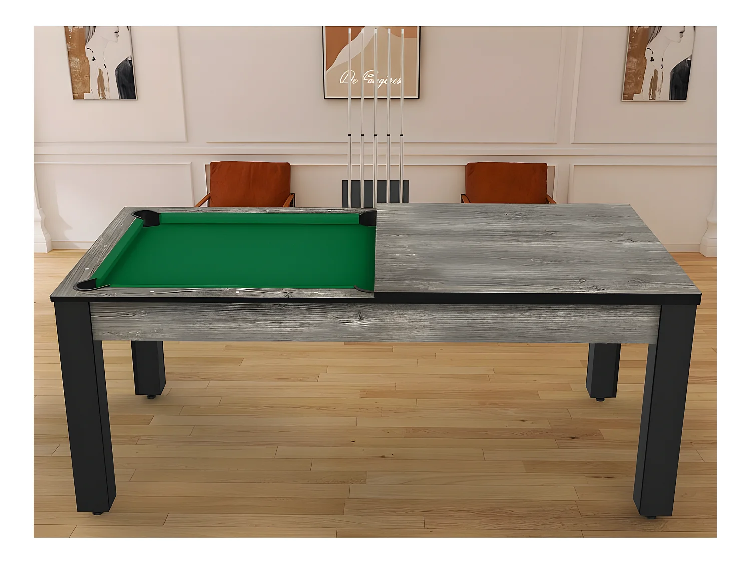 Plateau Dinatoire Réversible "Billard" 213cm Gris