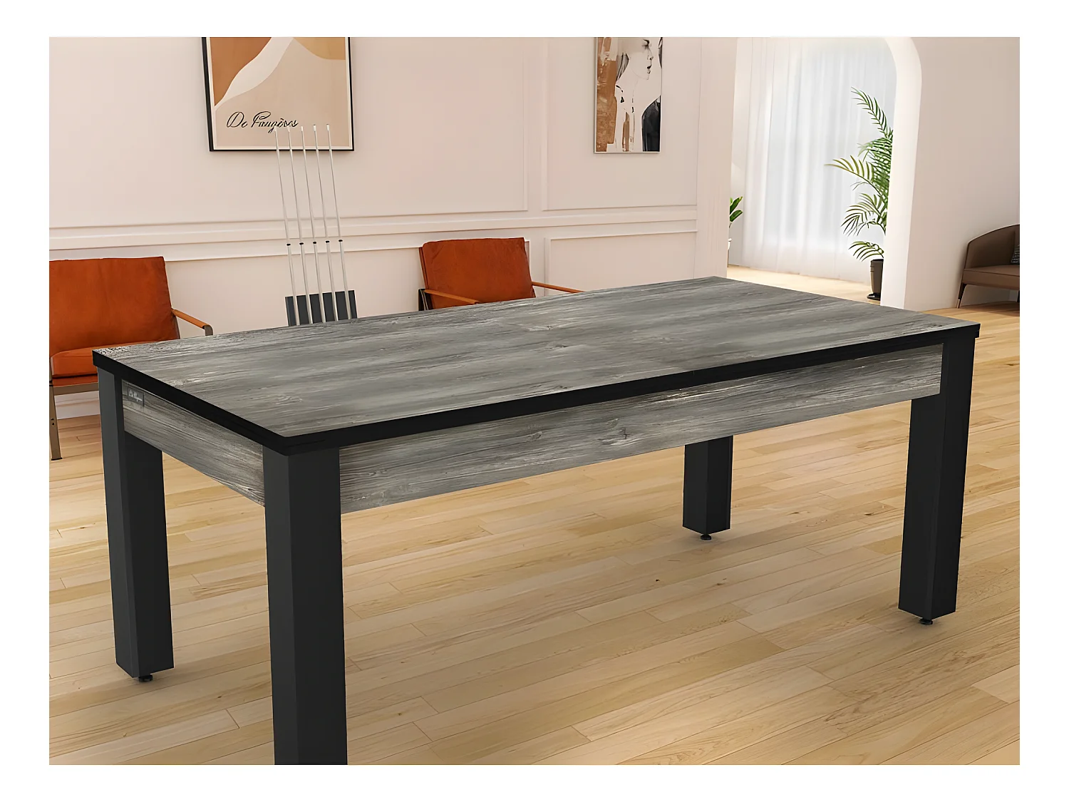 Plateau Dinatoire Réversible "Billard" 213cm Gris