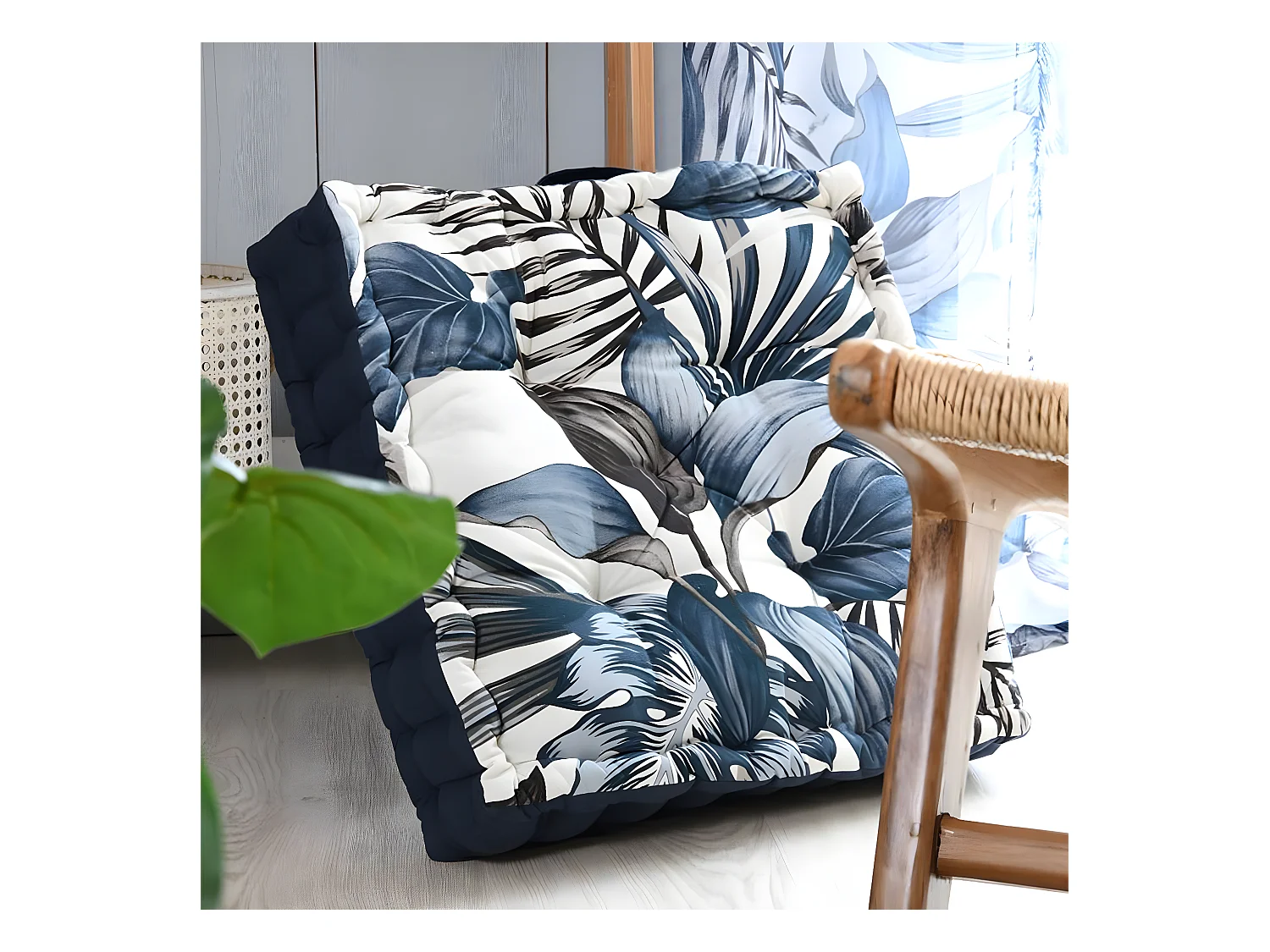 Coussin pouf de sol en coton paraiso