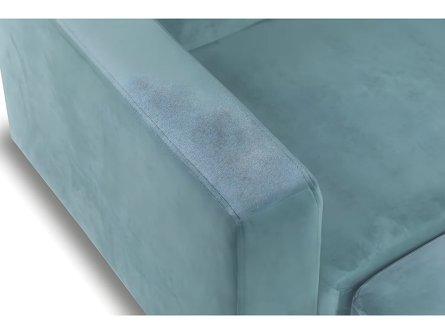 Canapé d'angle réversible en velours "Gabby" - 3 places - Bleu Canard