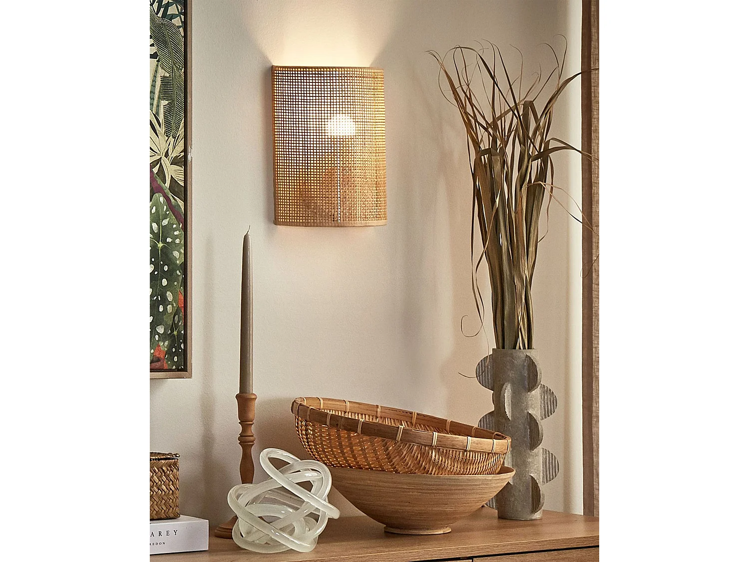 Lampe murale DEMITRIE Rotin Naturel