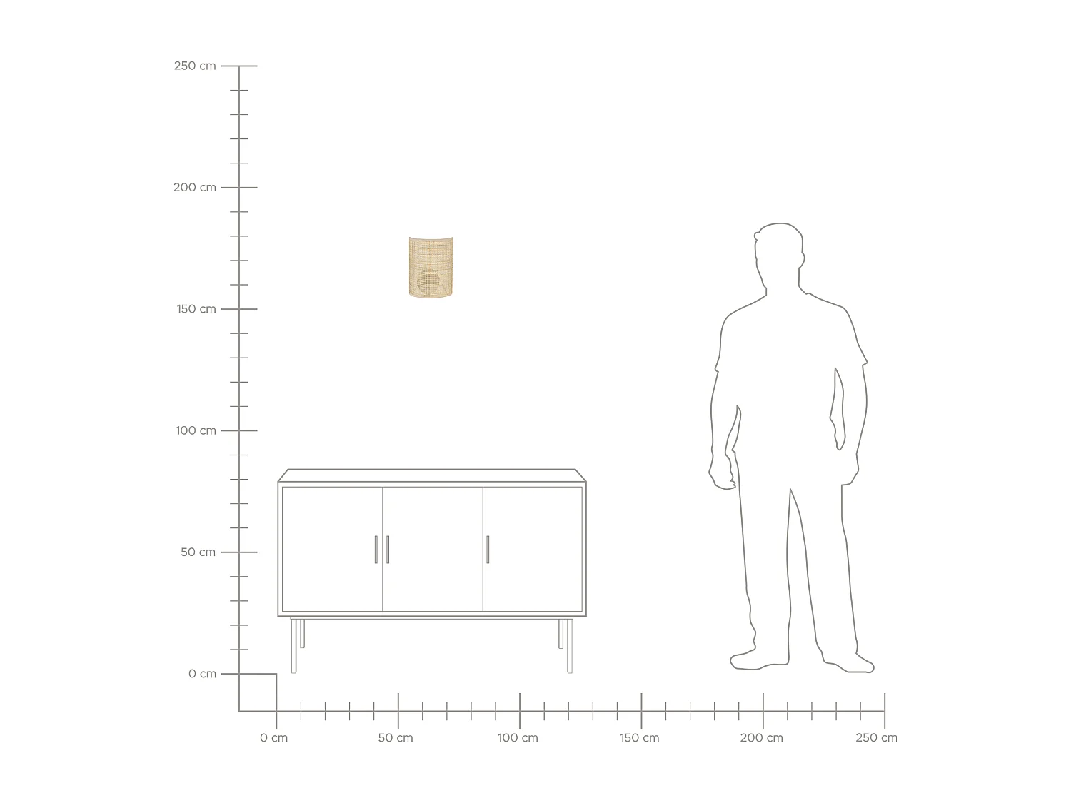Applique DEMITRIE Rattan Naturale