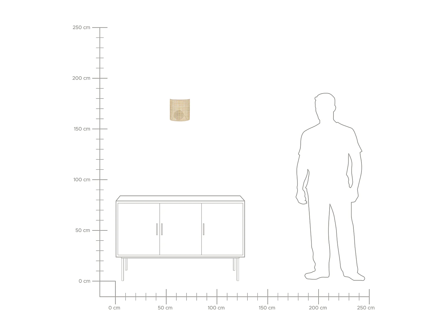 Lampe murale CARIO Rotin Naturel