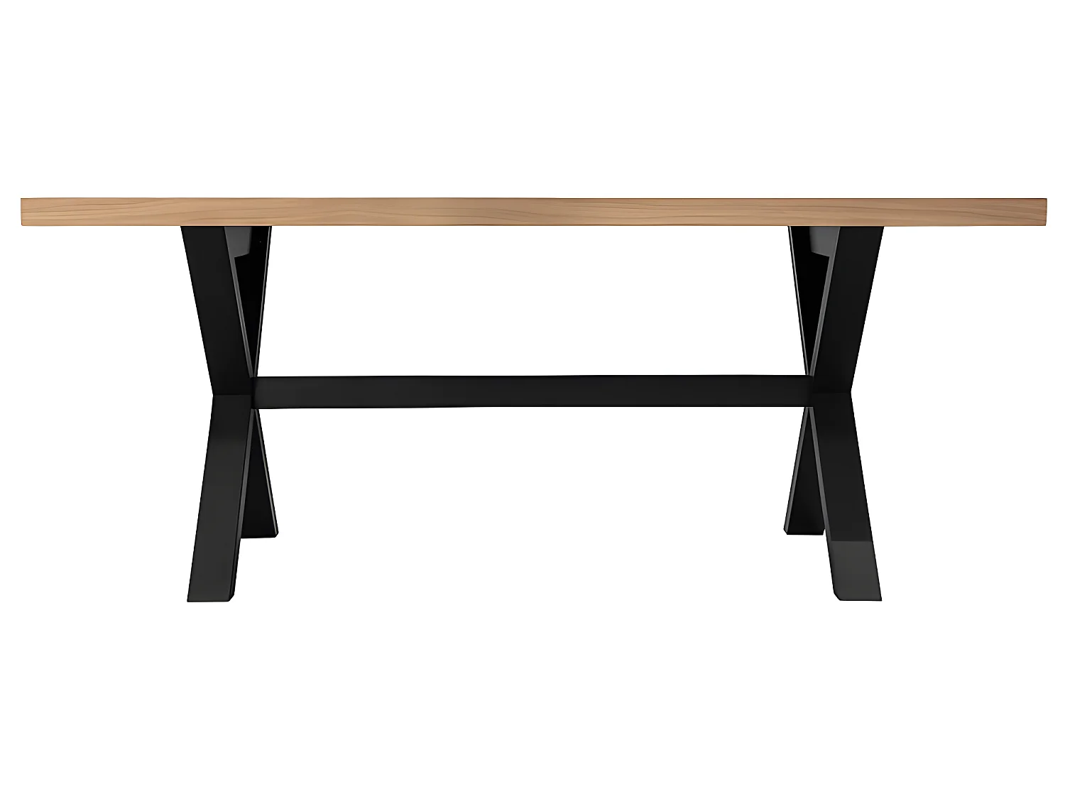 Table à Manger Design Pieds Croix "Steja" 180cm Naturel