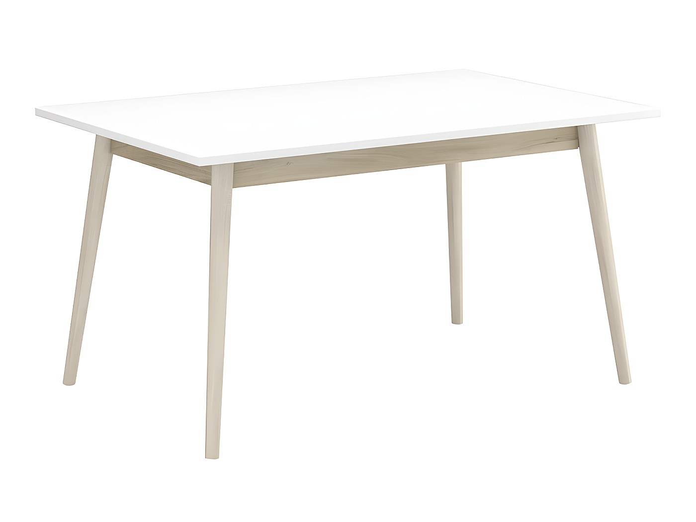 Table salle manger blanc bois Découverte - Blanc