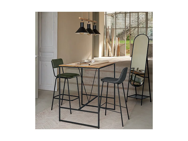 Table de Bar Design "Edena" 70x115cm Noir