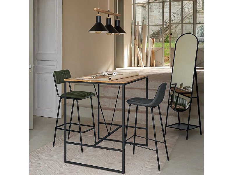 Table de Bar Design "Edena" 70x115cm Noir