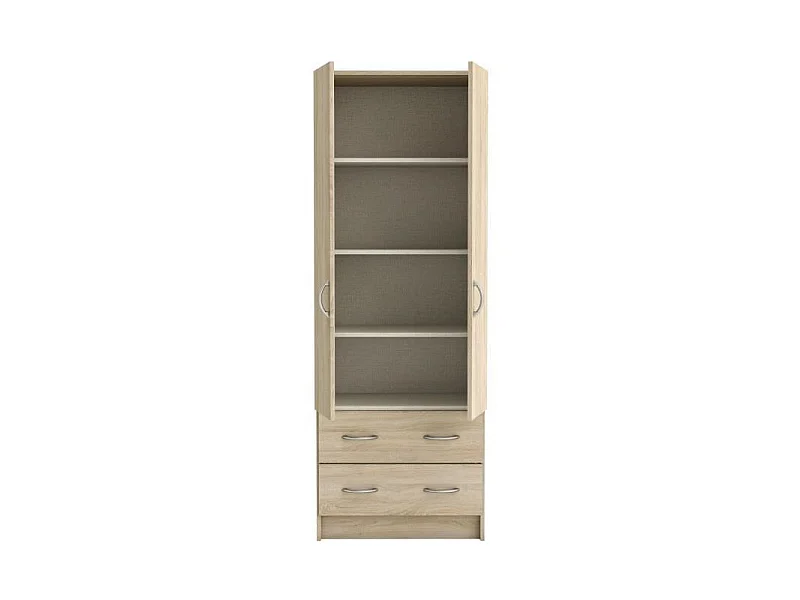 DUAL Armoire chambre adulte classique decor chene brosse - L 61 cm