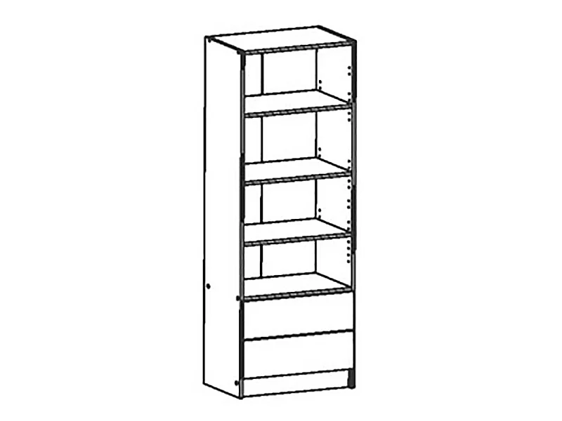 DUAL Armoire chambre adulte classique decor chene brosse - L 61 cm