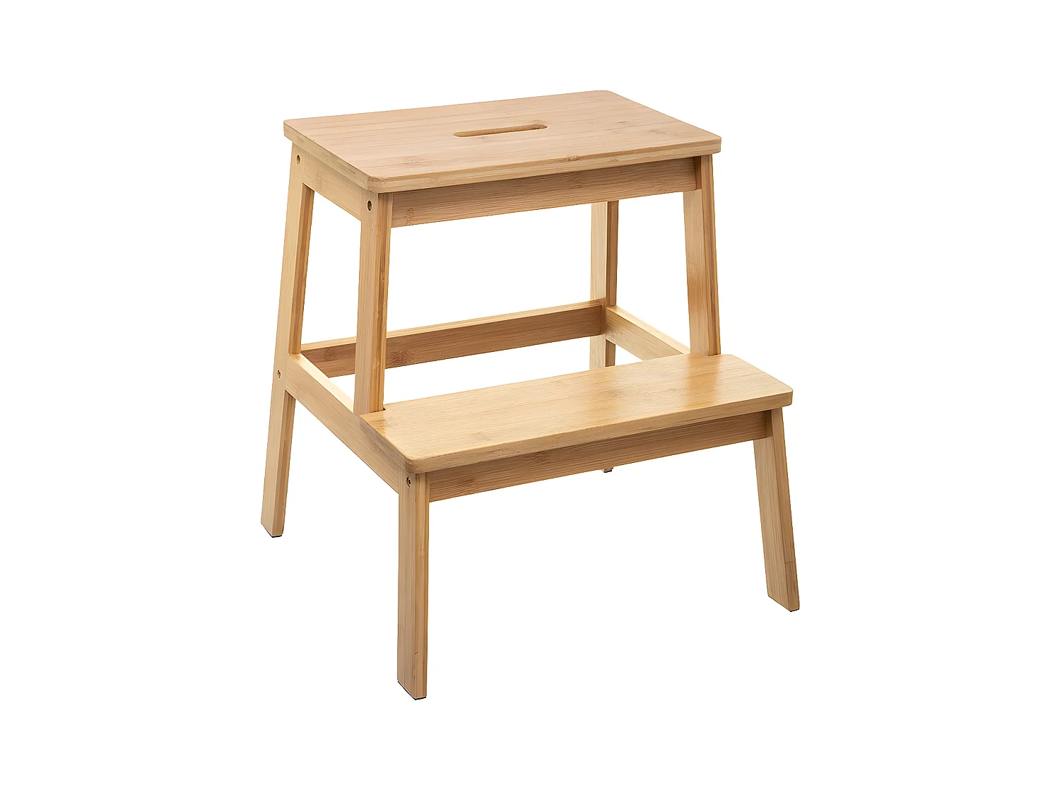 Escalon de dos peldaños de bambú 15,5 x 40 cm