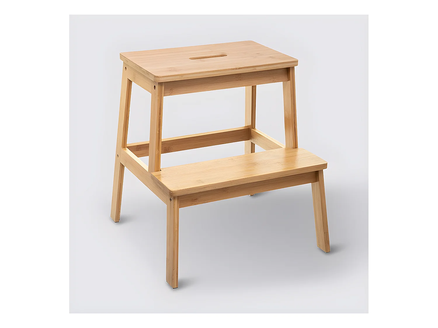 Zweistufige Bambus Trittleiter 15,5 x 40 cm