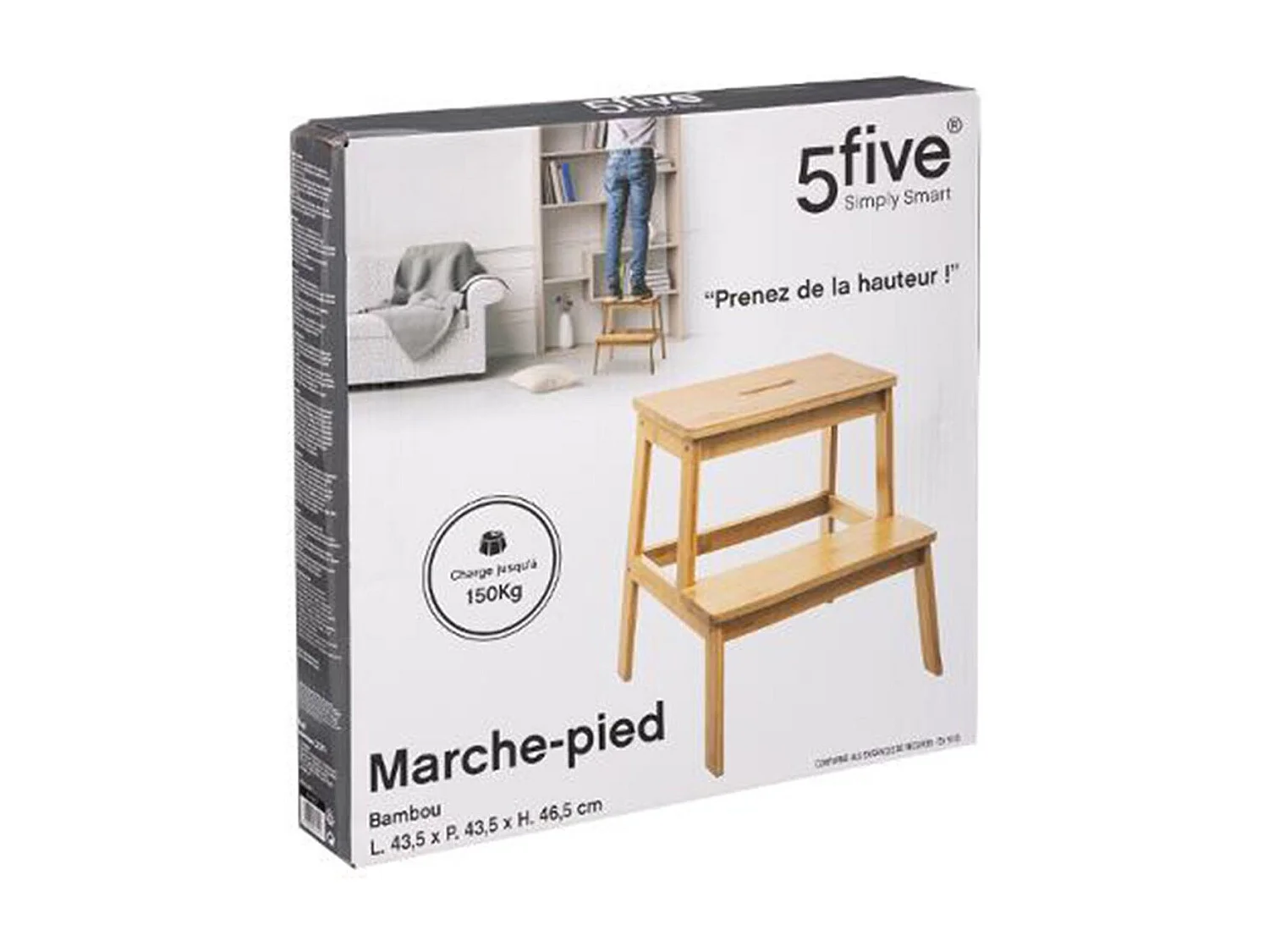 Marchepied en Bambou "2 Marches" 43cm Naturel