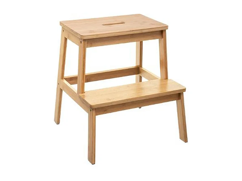 Zweistufige Bambus Trittleiter 15,5 x 40 cm