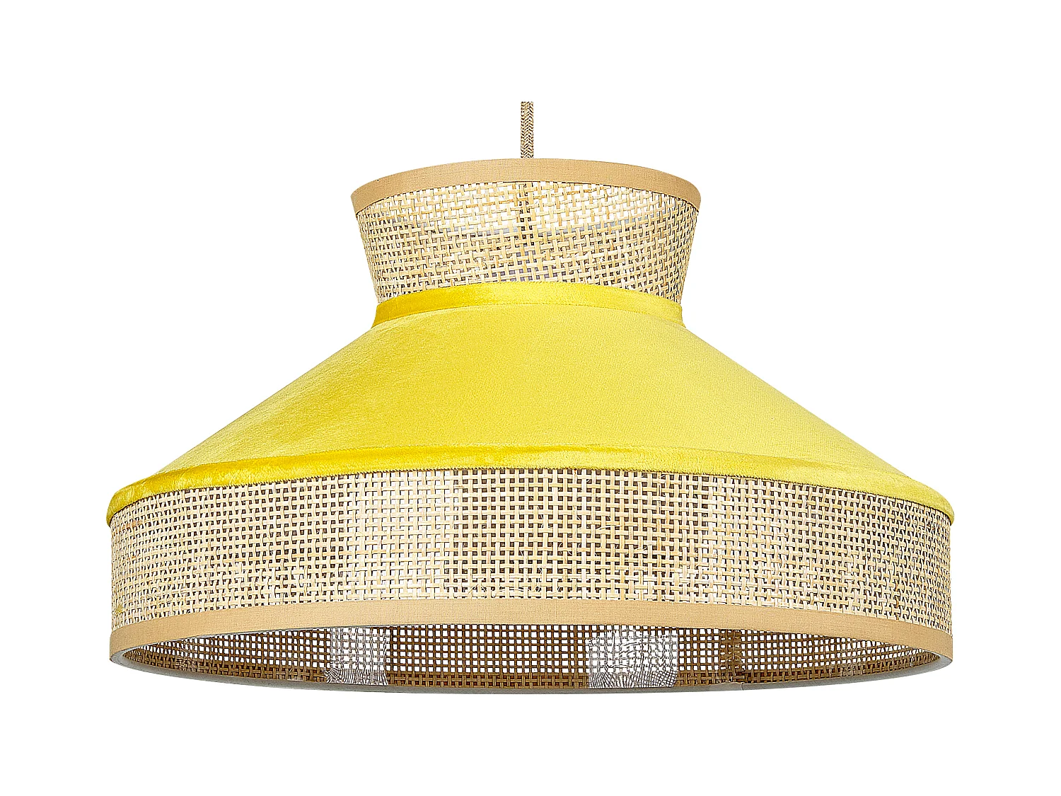 Lampe suspension BATALI Rotin Moutarde