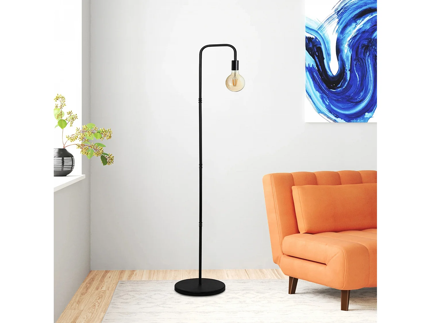 Lampadaire Runcorn hauteur 150 cm E27 noir [lux.pro]