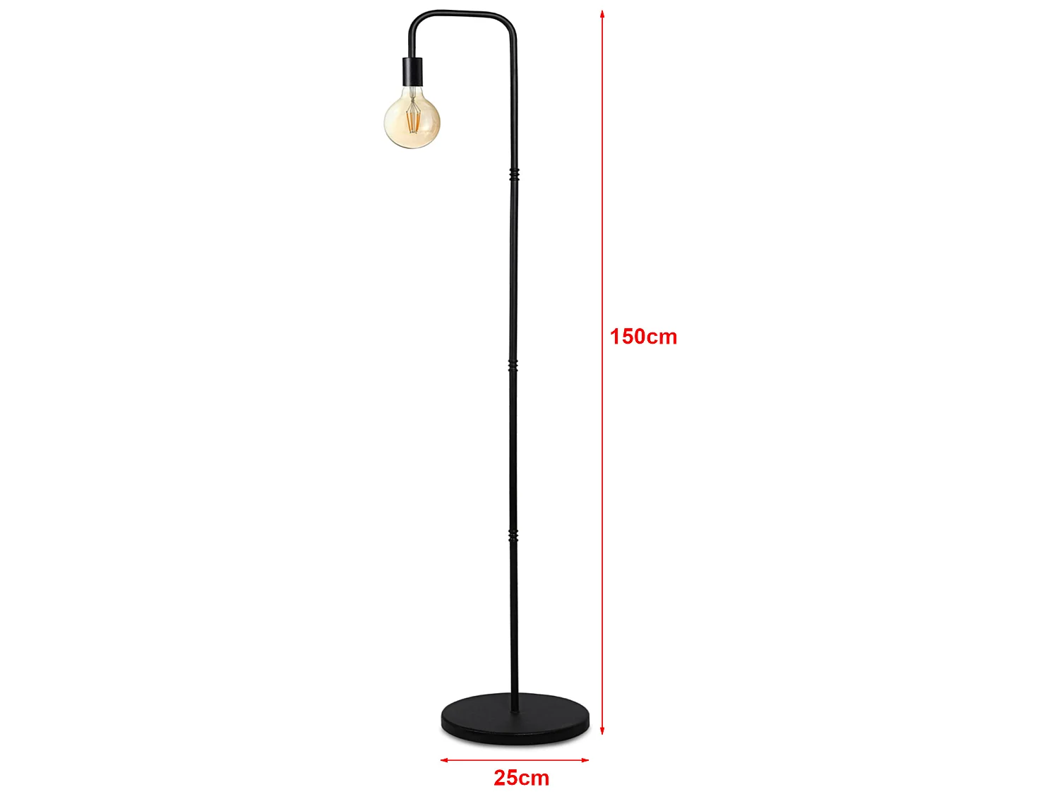 Lampadaire Runcorn hauteur 150 cm E27 noir [lux.pro]