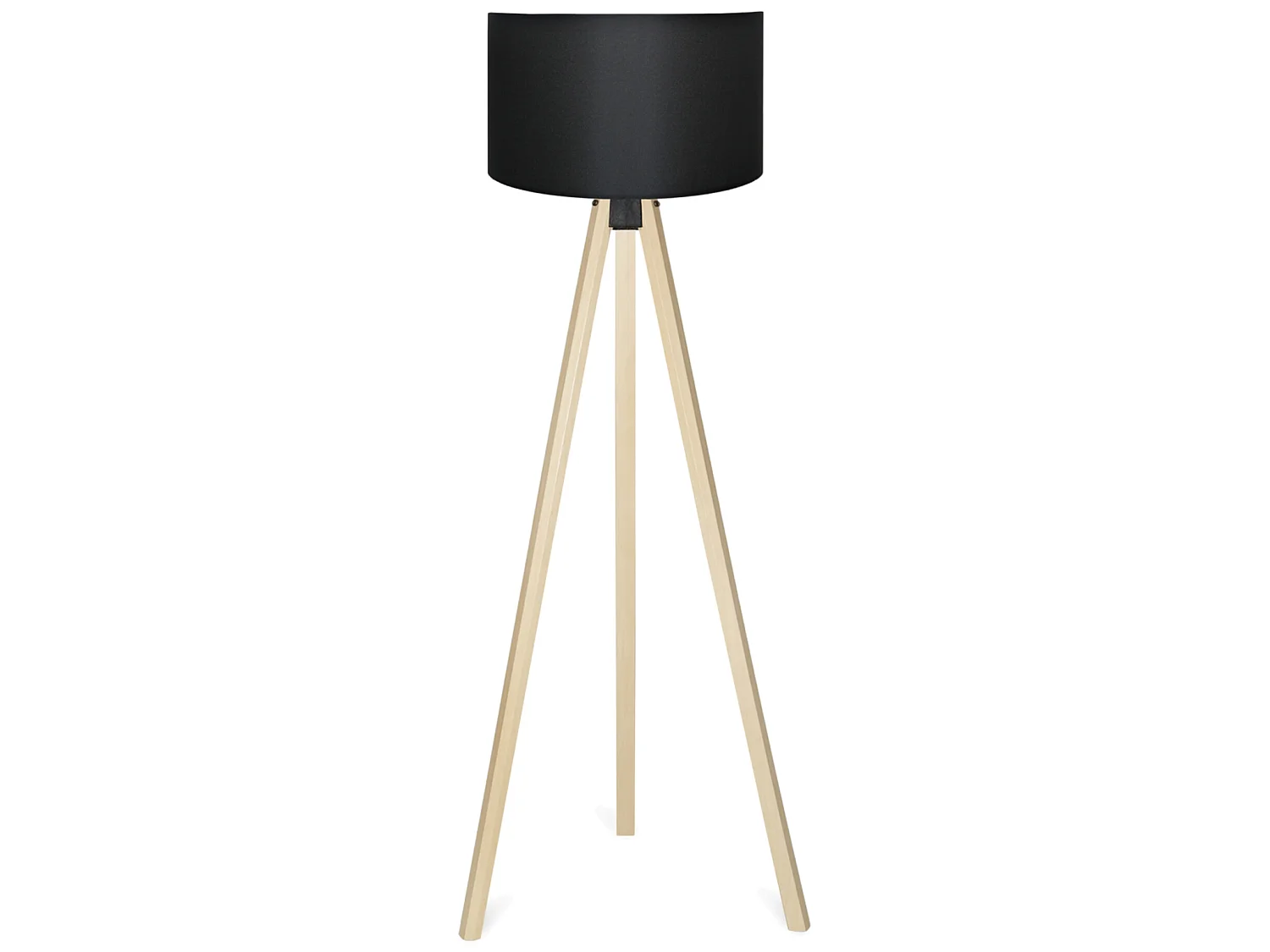 Lampadaire Newport hauteur 140 cm E27 effet bois / noir [lux.pro]