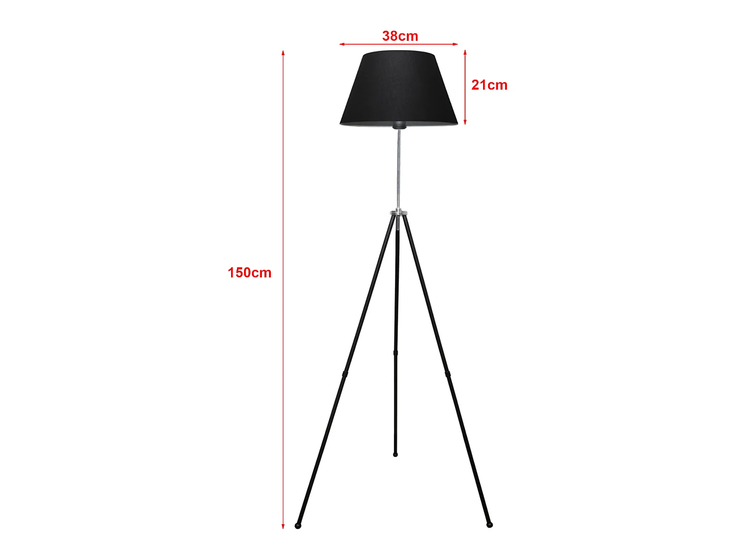 Lampadaire Livingston hauteur 150 cm E27 noir / argenté [lux.pro]