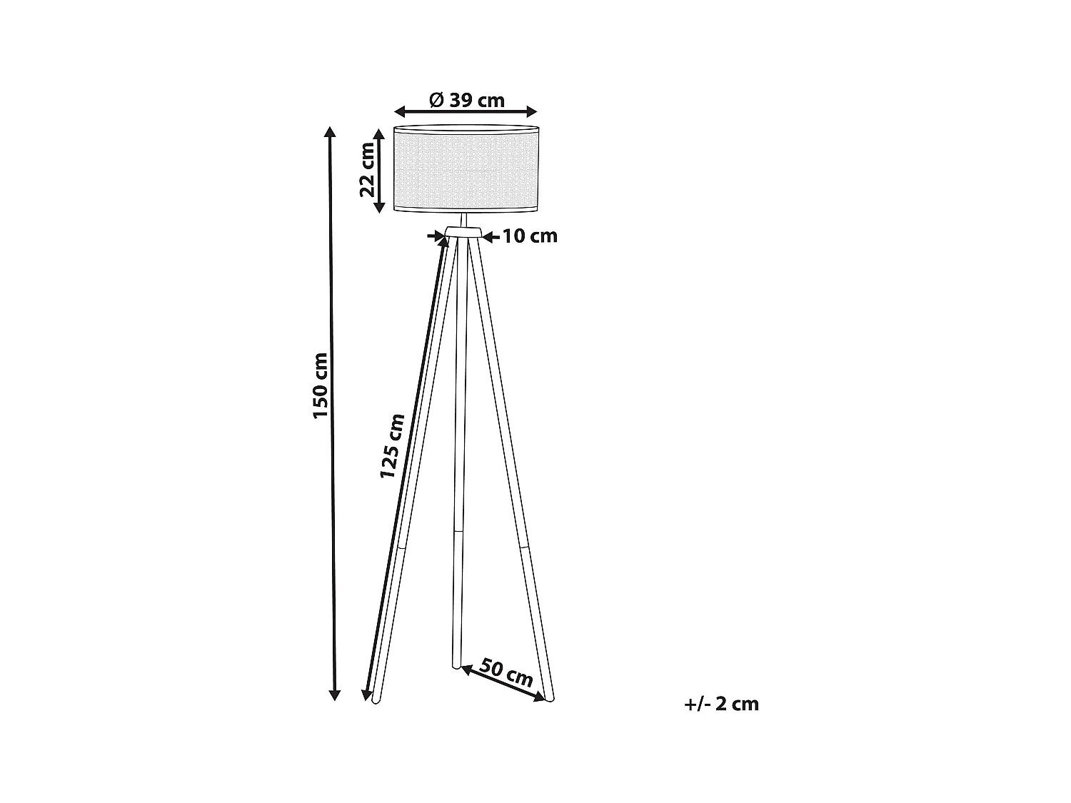 Lampada da pavimento PENTON Rattan Naturale