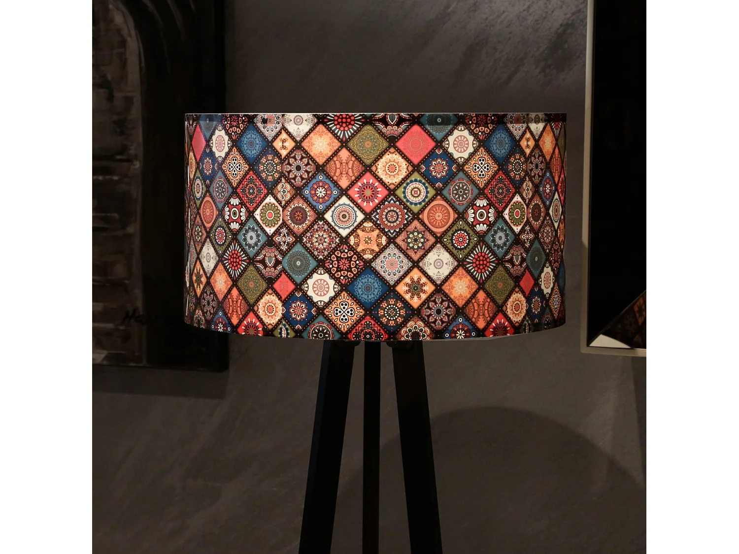 Lampadaire Newport hauteur 140 cm E27 noir / multicolore [lux.pro]