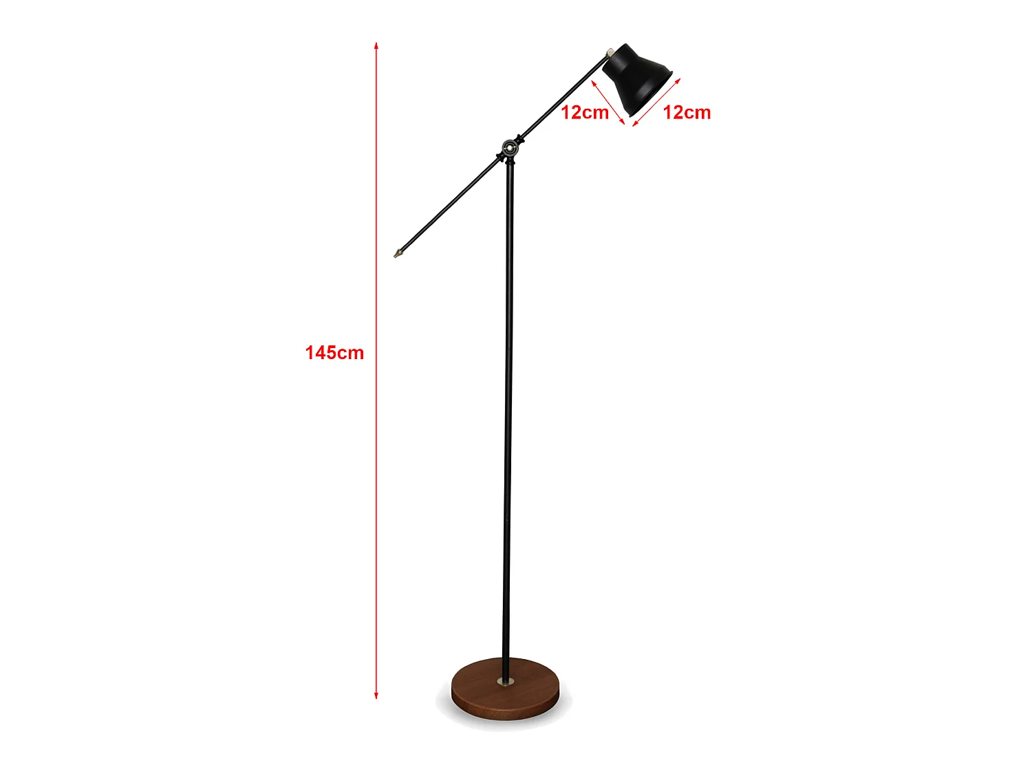 Lampadaire Peterborough hauteur 145 cm E14 effet bois / noir [lux.pro]
