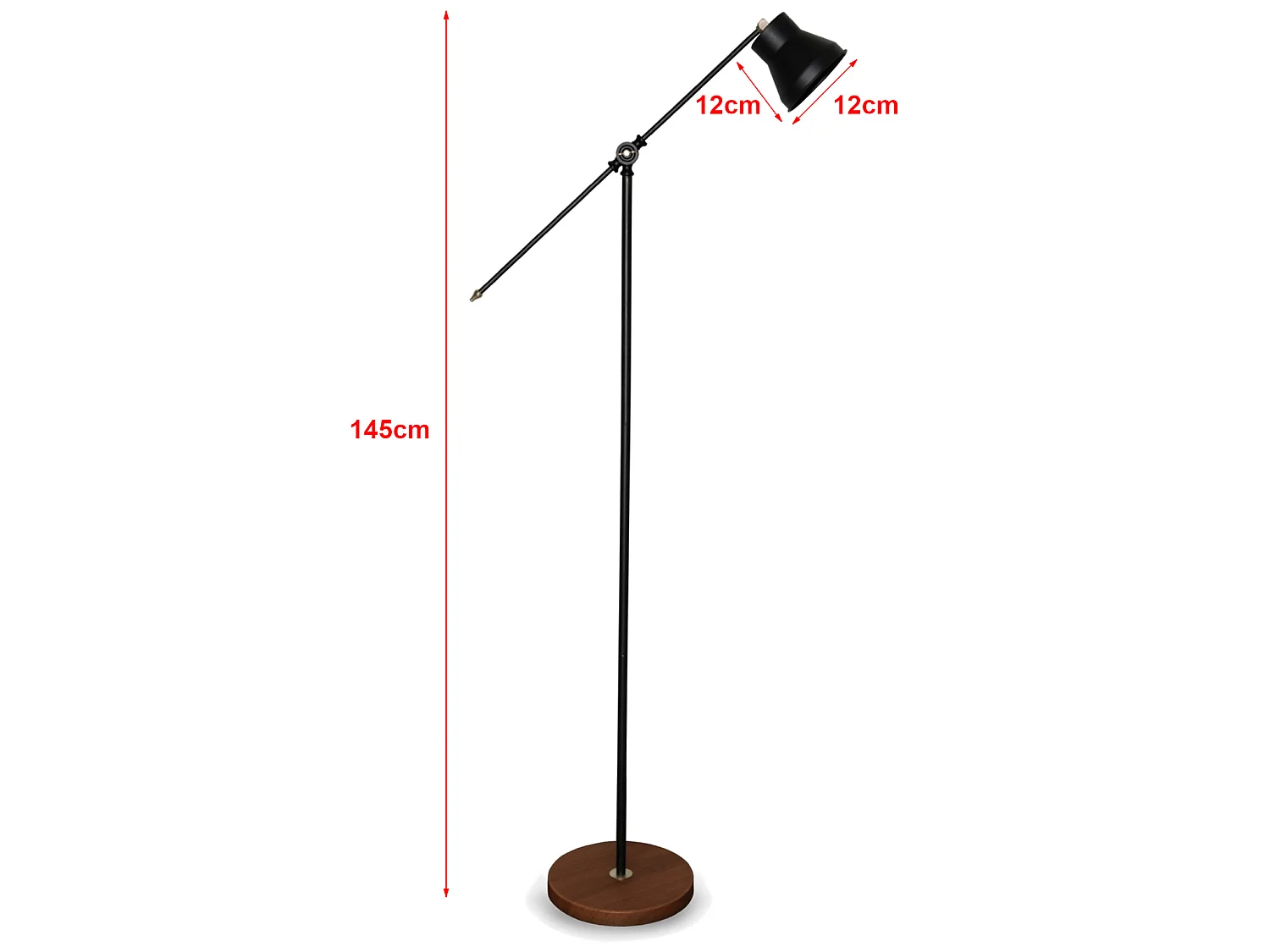 Lampadaire Peterborough hauteur 145 cm E14 effet bois / noir [lux.pro]