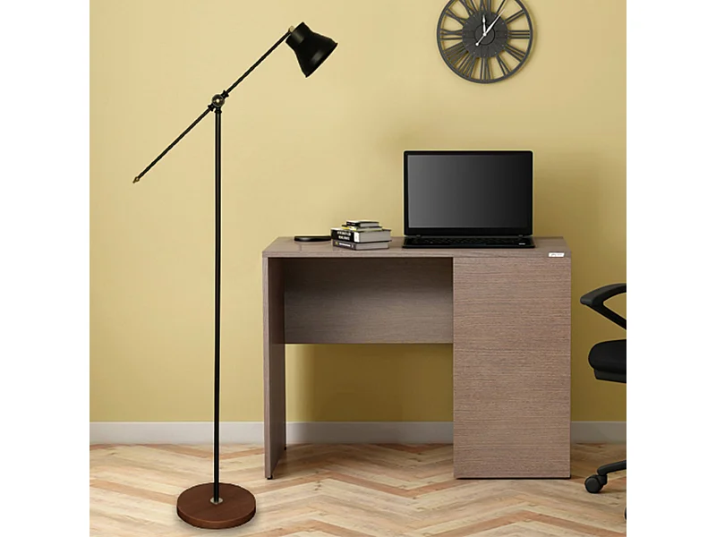 Lampadaire Peterborough hauteur 145 cm E14 effet bois / noir [lux.pro]
