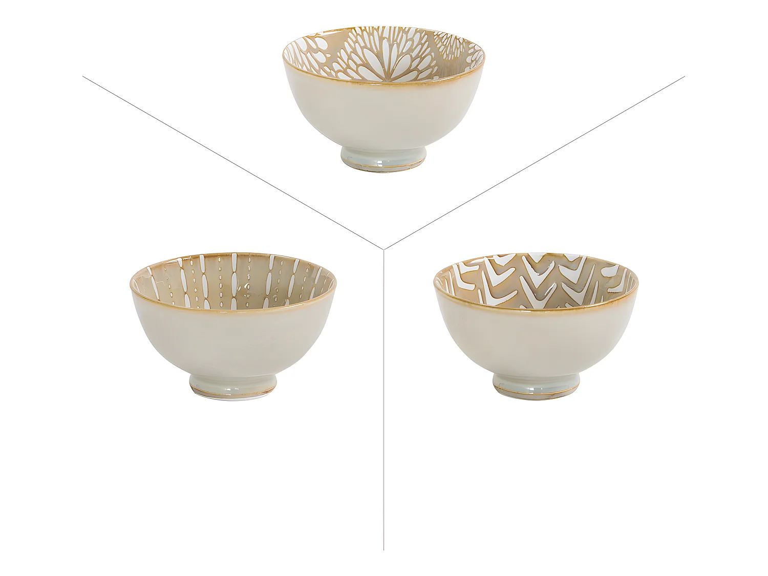 Coupelle penjab beige 9,5 cm (lot de 6)